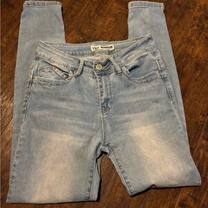 YMI Light Blue Skinny Jeans - High Rise Look